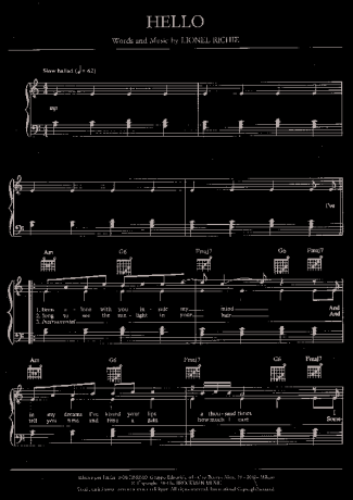 Lionel Richie  score for Piano
