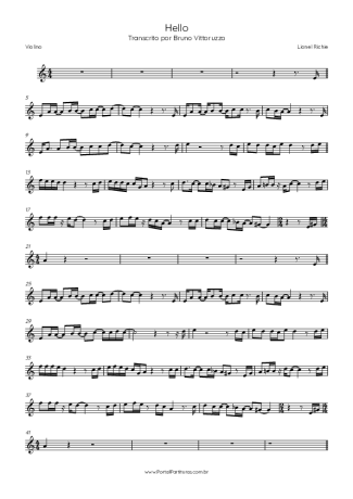 Lionel Richie Hello score for Violin