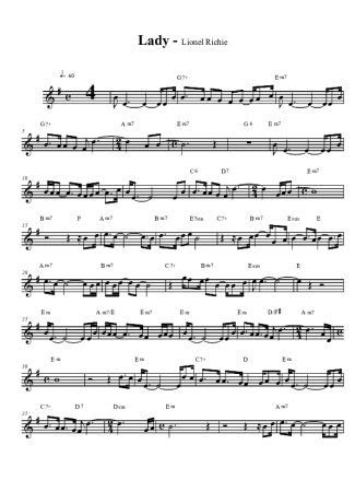 Lionel Richie  score for Clarinet (Bb)