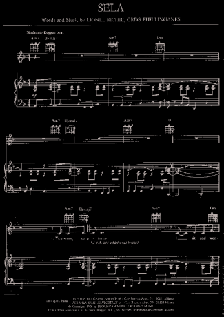 Lionel Richie Sela score for Piano
