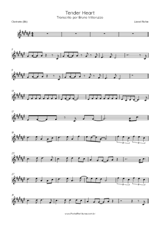 Lionel Richie  score for Clarinet (Bb)