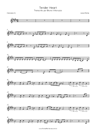 Lionel Richie  score for Clarinet (C)