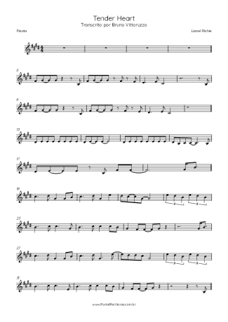 Lionel Richie Tender Heart score for Flute
