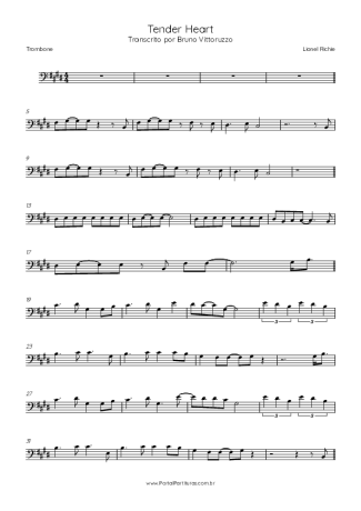 Lionel Richie Tender Heart score for Trombone