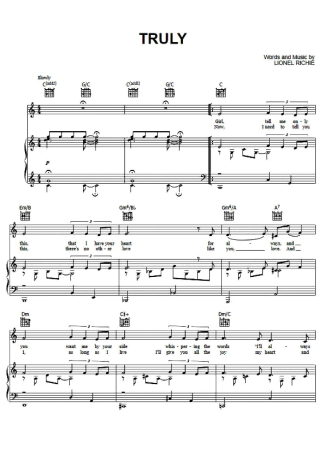 Lionel Richie Truly score for Piano