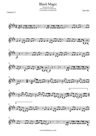 Little Mix Black Magic score for Clarinet (C)