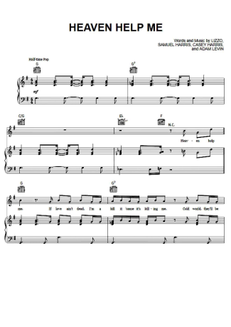 Lizzo Heaven Help Me score for Piano