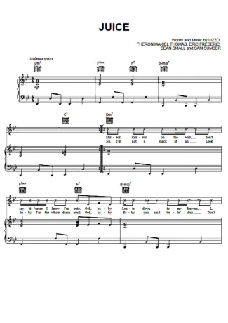 Lizzo Juice score for Piano
