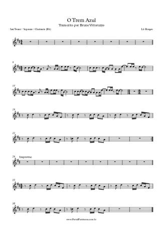 Lô Borges O Trem Azul score for Tenor Saxophone Soprano (Bb)