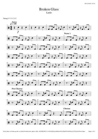 Score for Drums