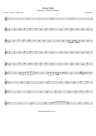 Los Hermanos Anna Julia score for Tenor Saxophone Soprano (Bb)