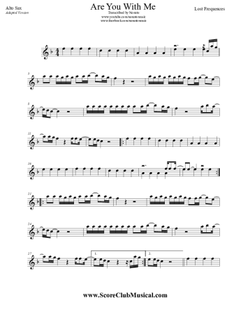 Lost Frequencies  score for Alto Saxophone