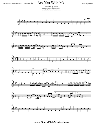 Lost Frequencies Are You With Me score for Clarinet (Bb)