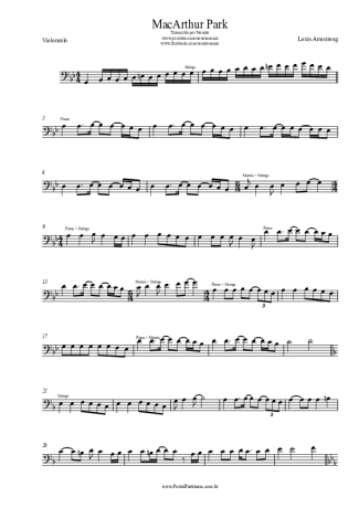 Louis Armstrong MacArthur Park score for Cello