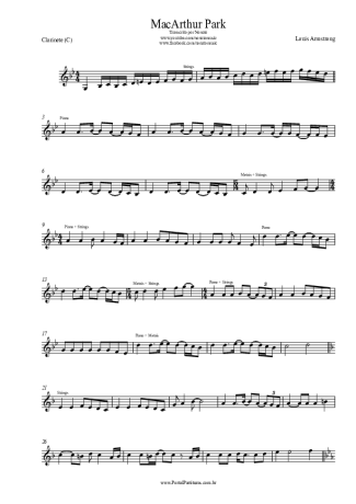 Louis Armstrong  score for Clarinet (C)