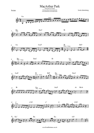 Louis Armstrong MacArthur Park score for Keyboard
