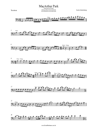 Louis Armstrong MacArthur Park score for Trombone