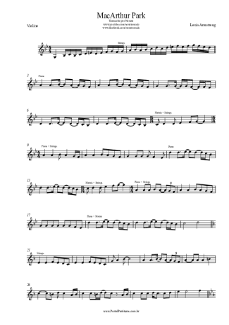 Louis Armstrong  score for Violin