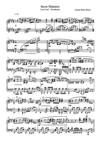 Love Live Snow Halation score for Piano
