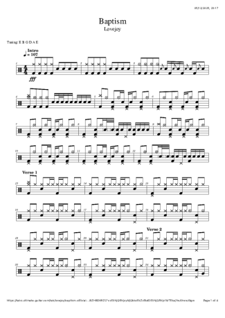 Score for Drums