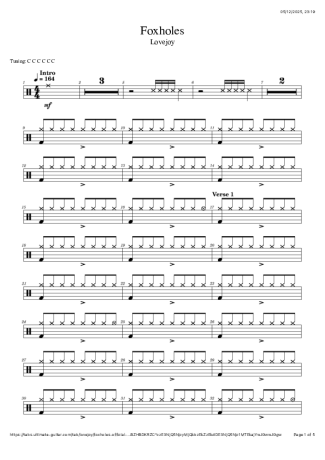 Score for Drums