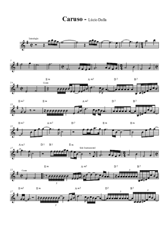 Lúcio Dalla Caruso score for Tenor Saxophone Soprano (Bb)