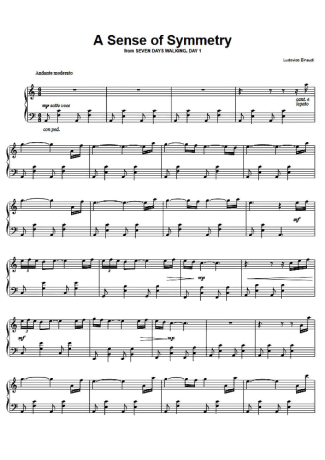 Ludovico Einaudi A Sense Of Symmetry score for Piano