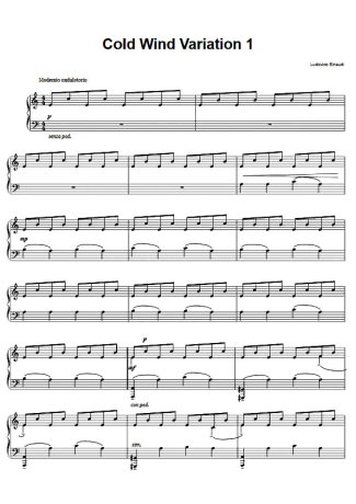 Ludovico Einaudi Cold Wind Variation 1 score for Piano