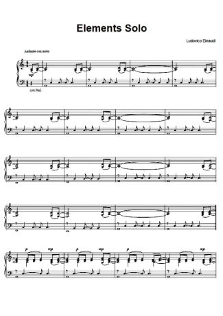 Ludovico Einaudi Elements Solo score for Piano
