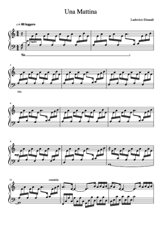 Ludovico Einaudi Una Mattina score for Piano