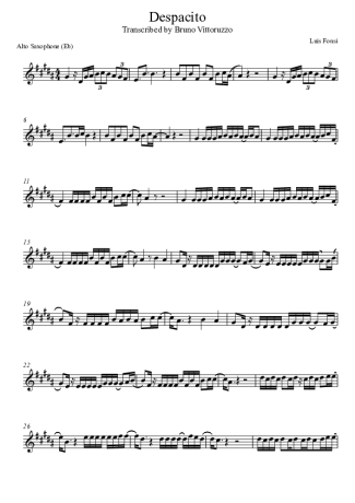 Luis Fonsi  score for Alto Saxophone