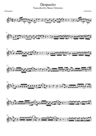 Luis Fonsi Despacito score for Harmonica