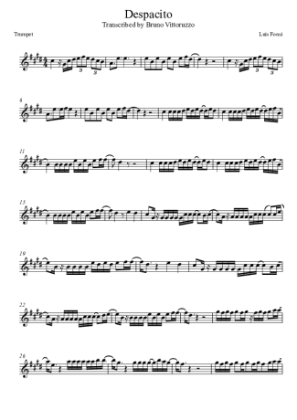 Luis Fonsi Despacito score for Trumpet
