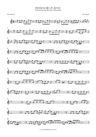 Luís Miguel História De Un Amor score for Clarinet (C)