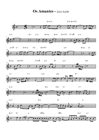 Luiz Ayrão Os Amantes score for Tenor Saxophone Soprano Clarinet (Bb)
