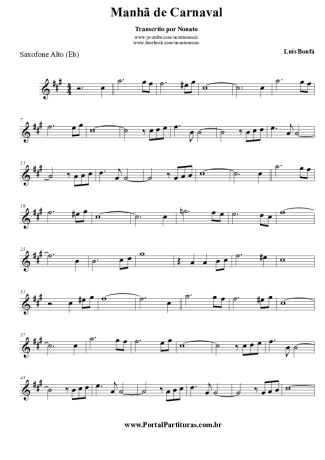 Luiz Bonfá  score for Alto Saxophone