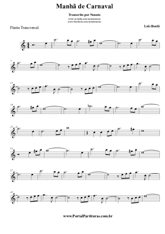 Luiz Bonfá Manhã de Carnaval score for Flute