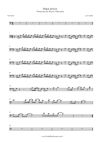 Luiz Caldas Haja Amor score for Cello