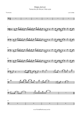 Luiz Caldas Haja Amor score for Trombone