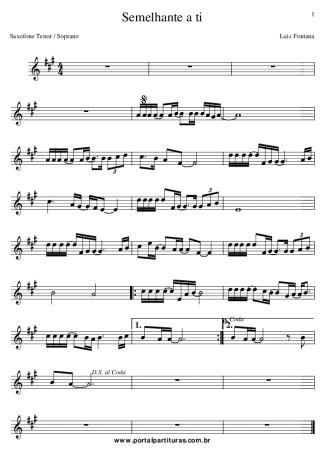 Luiz Fontana  score for Tenor Saxophone Soprano (Bb)