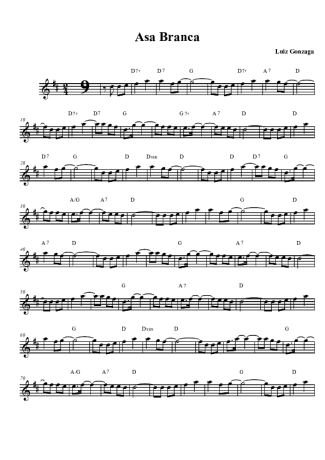 Luiz Gonzaga Asa Branca score for Tenor Saxophone Soprano (Bb)