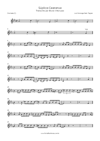 Luiz Gonzaga Súplica Cearense (feat. Fagner) score for Clarinet (C)