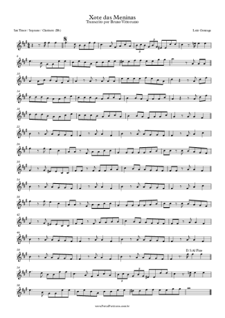 Luiz Gonzaga Xote Das Meninas score for Clarinet (Bb)