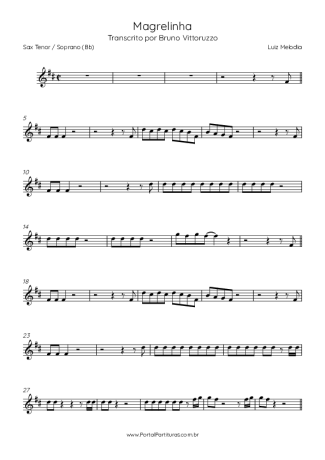 Score for Tenor Saxophone Soprano (Bb)