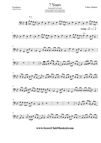 Lukas Graham 7 Years score for Trombone