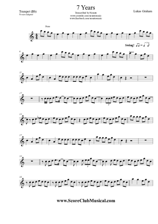 Lukas Graham  score for Trumpet