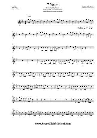 Lukas Graham 7 Years score for Violin