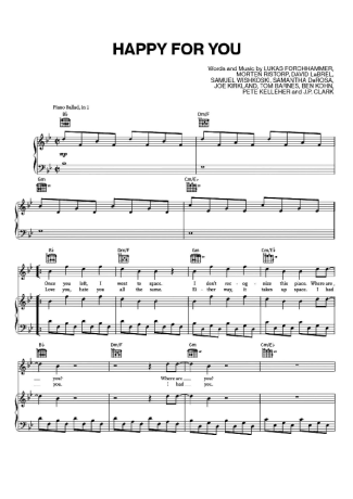Lukas Graham Happy For You score for Piano