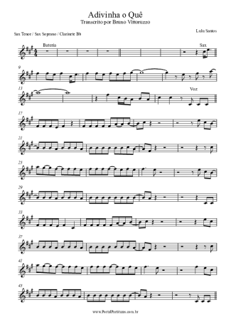 Lulu Santos  score for Clarinet (Bb)