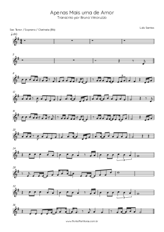 Lulu Santos  score for Clarinet (Bb)